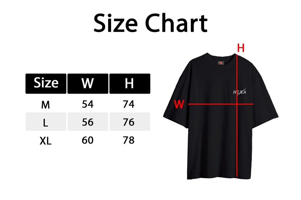Hexa Comfy Oversize T-Shirt 1100301 bck/wht