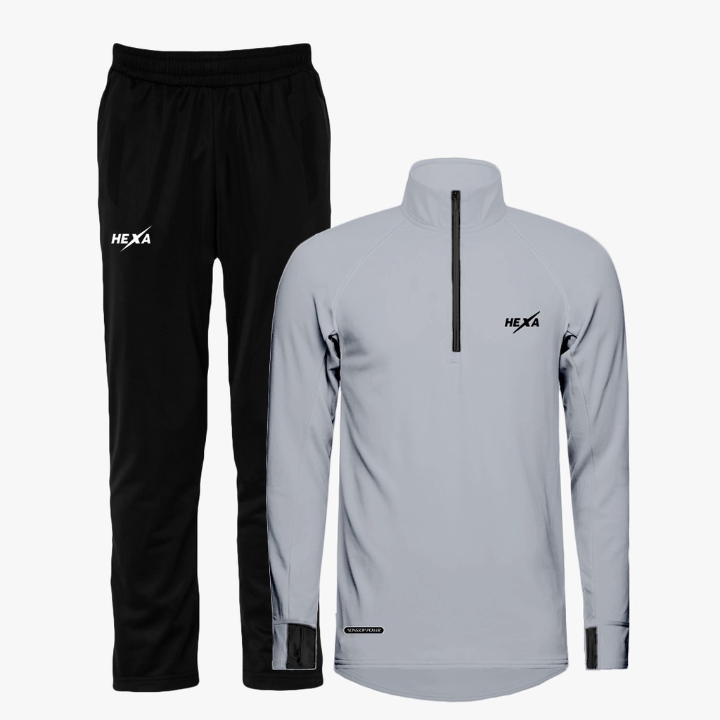 Hexa Kayan Quarter Zip Trackuit Grey