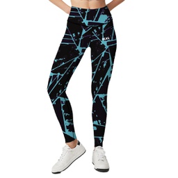 [9100219] Hexa Leggings, Blk/Turq 9100219.